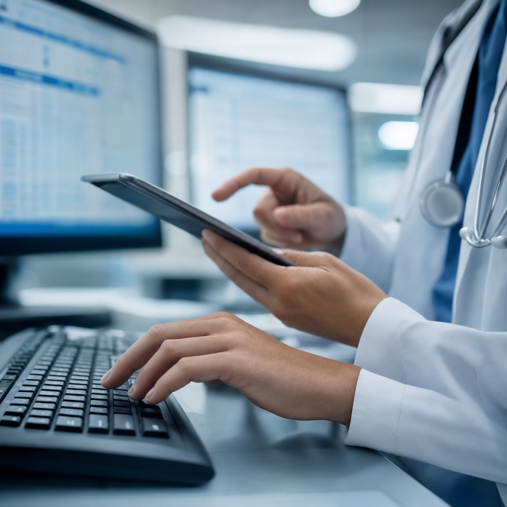 A specialist working in a hospital EHR system